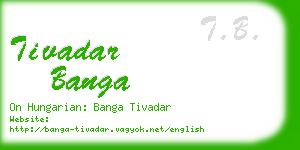 tivadar banga business card